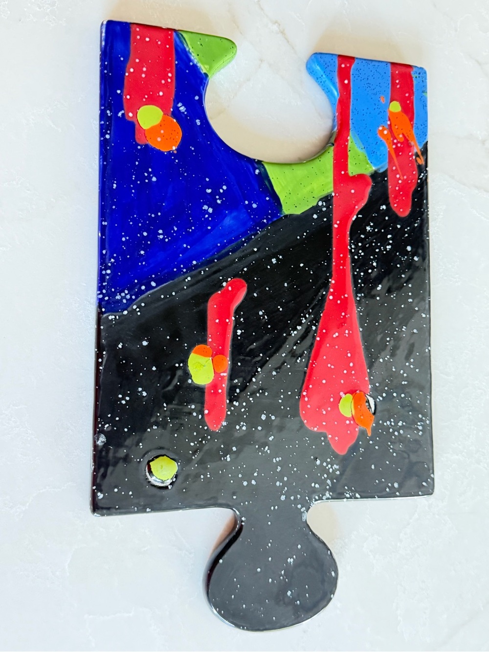 Fused Art Glsss Charcuterie Board, Hand Made.